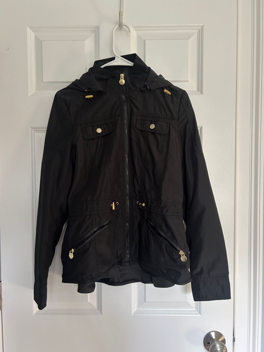 Laundry By Shelli Segal Black Hooded Anorak Jacket